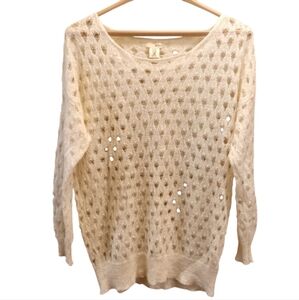 M. Rena Mohair Blend Open Stitch Sweater - size large